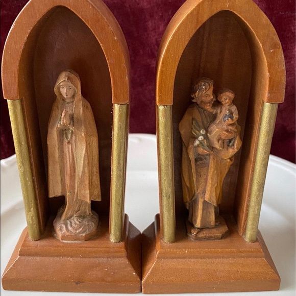 VTG Hand Carved/Italy Grotto Mary Joseph & Christ Child - Picture 2 of 10
